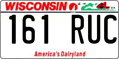 WI license plate 161RUC