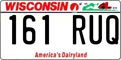 WI license plate 161RUQ