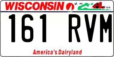 WI license plate 161RVM