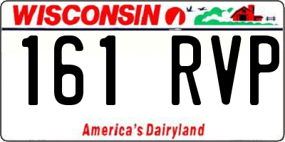 WI license plate 161RVP