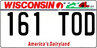 WI license plate 161TOD