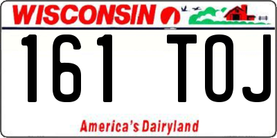 WI license plate 161TOJ