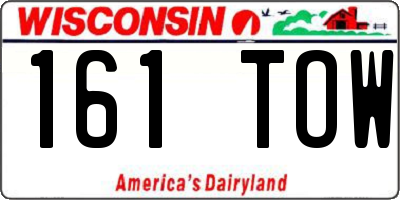 WI license plate 161TOW