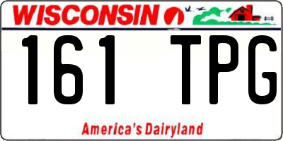WI license plate 161TPG
