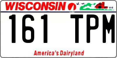 WI license plate 161TPM