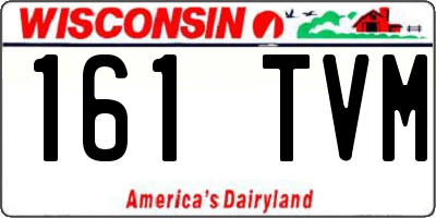 WI license plate 161TVM