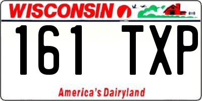 WI license plate 161TXP