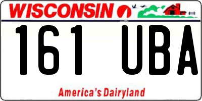 WI license plate 161UBA