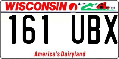 WI license plate 161UBX
