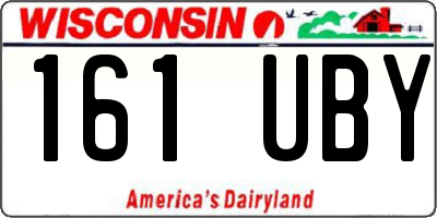 WI license plate 161UBY