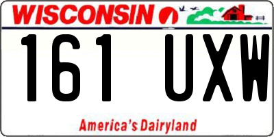 WI license plate 161UXW