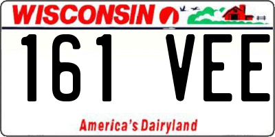 WI license plate 161VEE