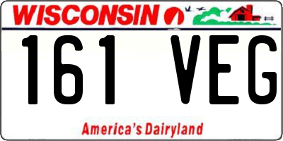 WI license plate 161VEG