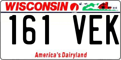 WI license plate 161VEK