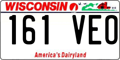 WI license plate 161VEO