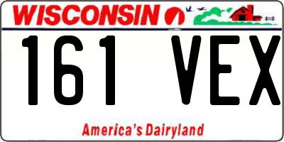 WI license plate 161VEX