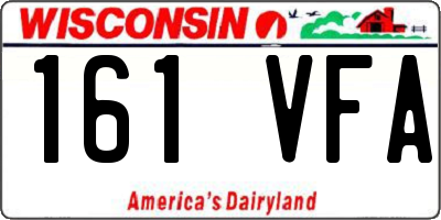 WI license plate 161VFA