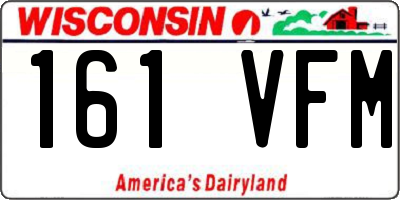 WI license plate 161VFM
