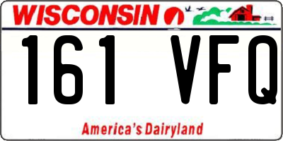 WI license plate 161VFQ