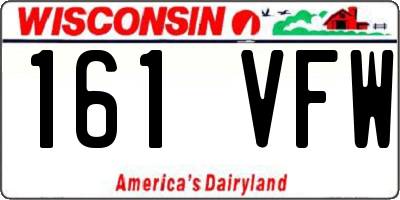 WI license plate 161VFW