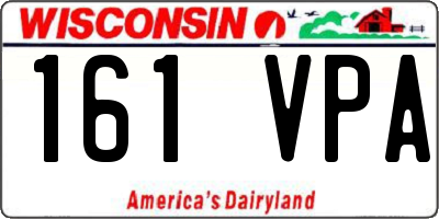 WI license plate 161VPA