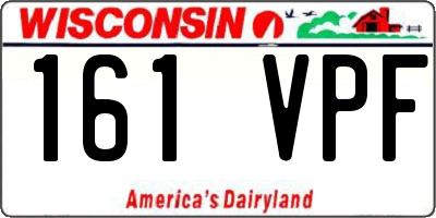 WI license plate 161VPF