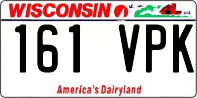 WI license plate 161VPK
