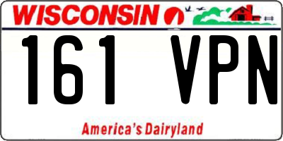 WI license plate 161VPN