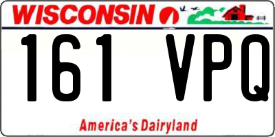 WI license plate 161VPQ