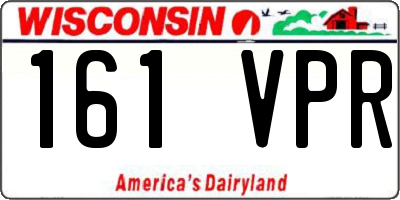 WI license plate 161VPR