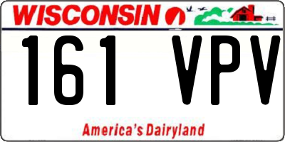 WI license plate 161VPV