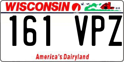 WI license plate 161VPZ