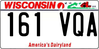 WI license plate 161VQA