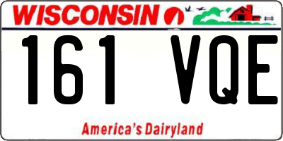 WI license plate 161VQE