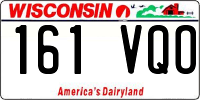 WI license plate 161VQO
