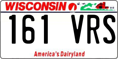 WI license plate 161VRS
