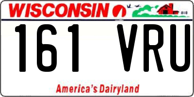 WI license plate 161VRU
