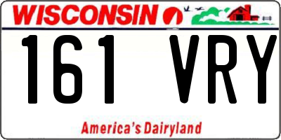 WI license plate 161VRY