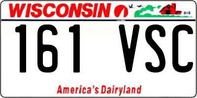 WI license plate 161VSC