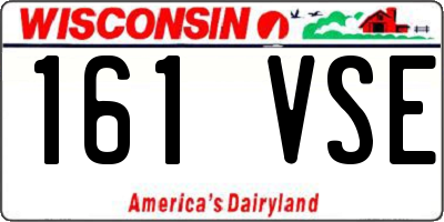 WI license plate 161VSE