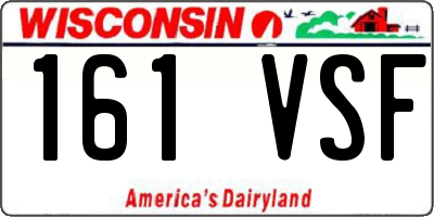 WI license plate 161VSF