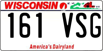 WI license plate 161VSG