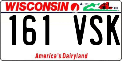 WI license plate 161VSK