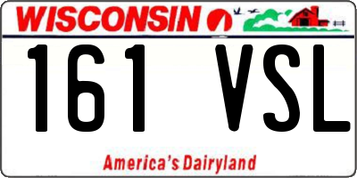 WI license plate 161VSL