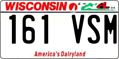 WI license plate 161VSM