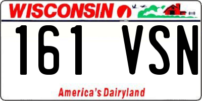 WI license plate 161VSN