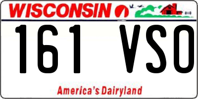 WI license plate 161VSO