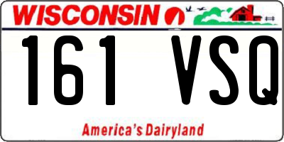 WI license plate 161VSQ