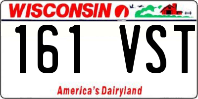 WI license plate 161VST