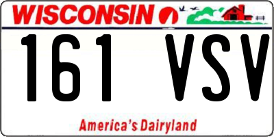WI license plate 161VSV